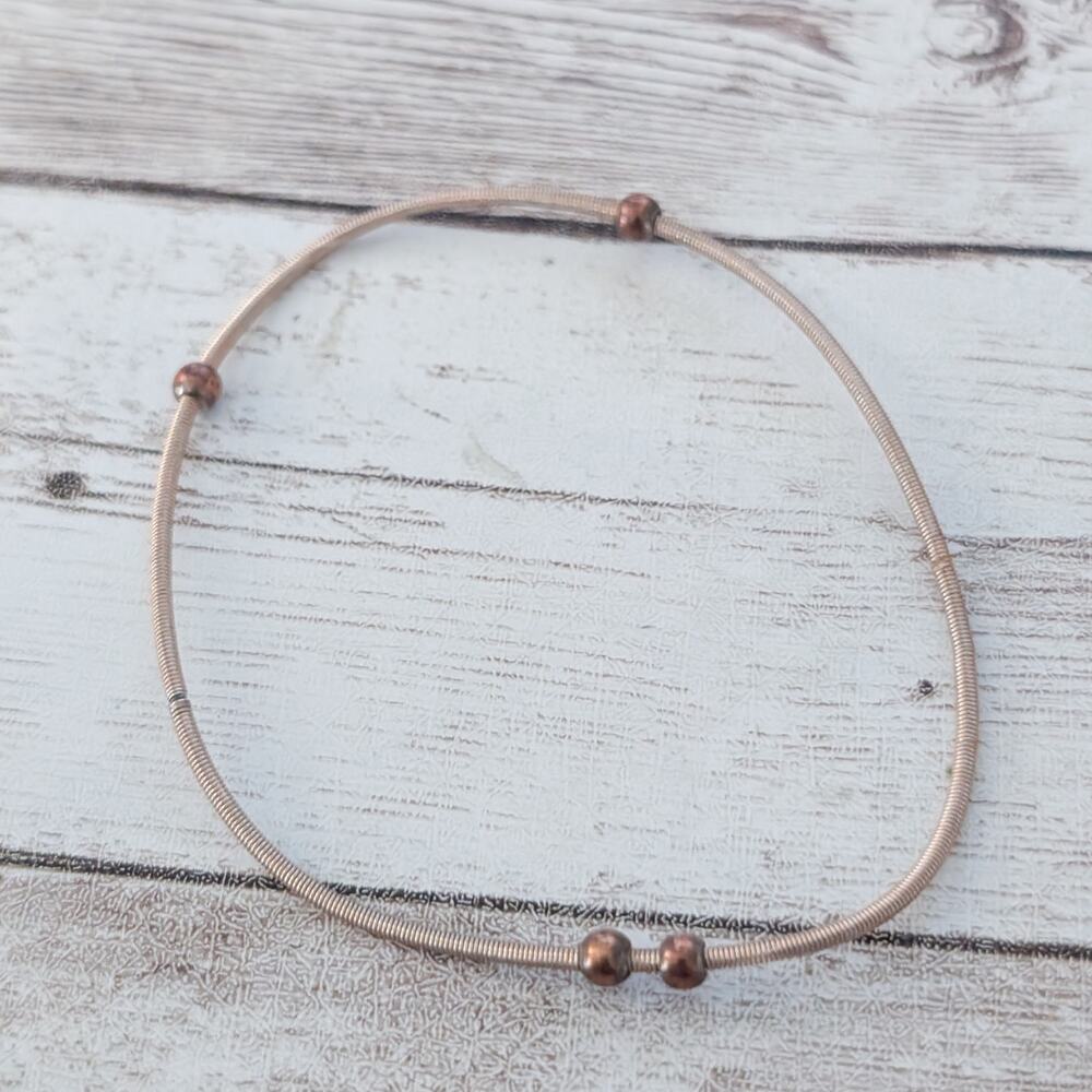 Thin & Dainty Bronzey Copper Tone Spring Bracelet
